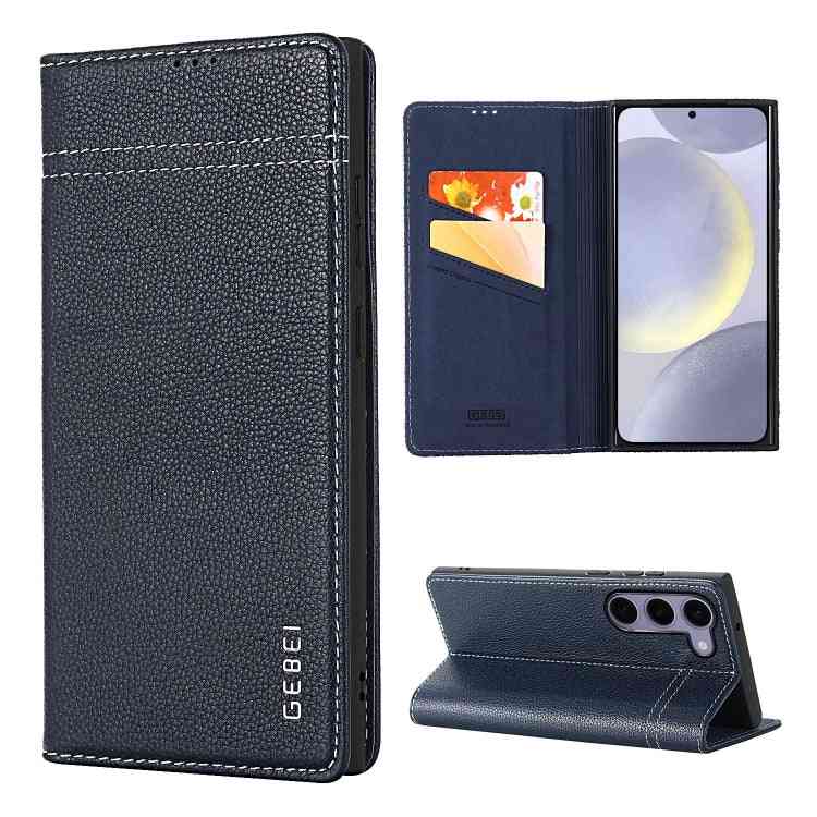 GEBEI Echtleder Handyhülle für Samsung Galaxy Serie S24