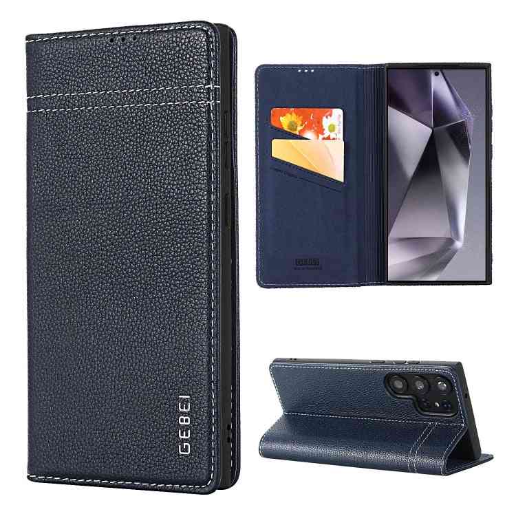 GEBEI Echtleder Handyhülle für Samsung Galaxy Serie S24