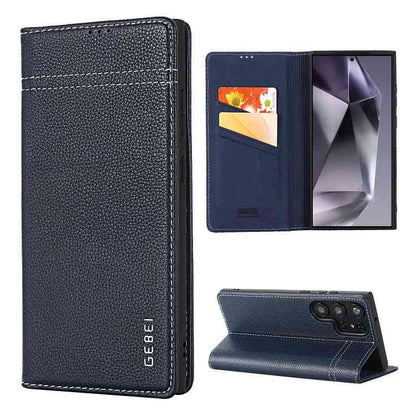 GEBEI Echtleder Handyhülle für Samsung Galaxy Serie S24