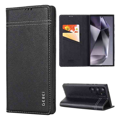 GEBEI Echtleder Handyhülle für Samsung Galaxy Serie S24