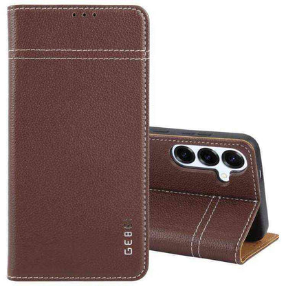 GEBEI Echtleder Handyhülle für Samsung Galaxy S25 | S24 | Plus | Ultra
