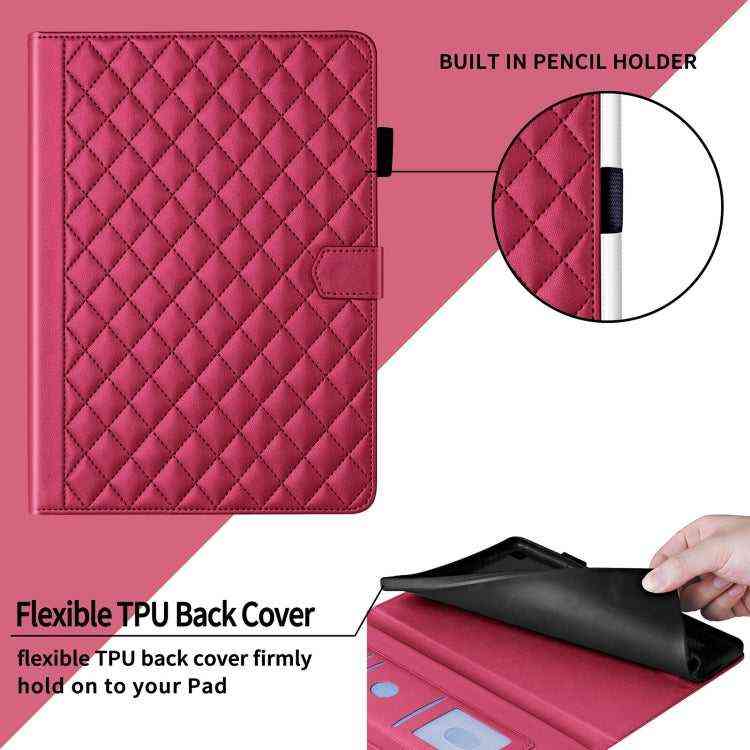 Rhombus Lattice Lederhülle für Smart Tablet, For iPad Pro 13 2024, For iPad Pro 11 2024, For iPad Pro 12.9 2022 / 2021 / 2020, For iPad Pro 11 2022 / 2021 / 2020
