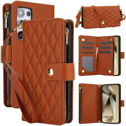 Leder Handyhülle mit Umhängeband für Samsung Galaxy S24 Ultra 5G