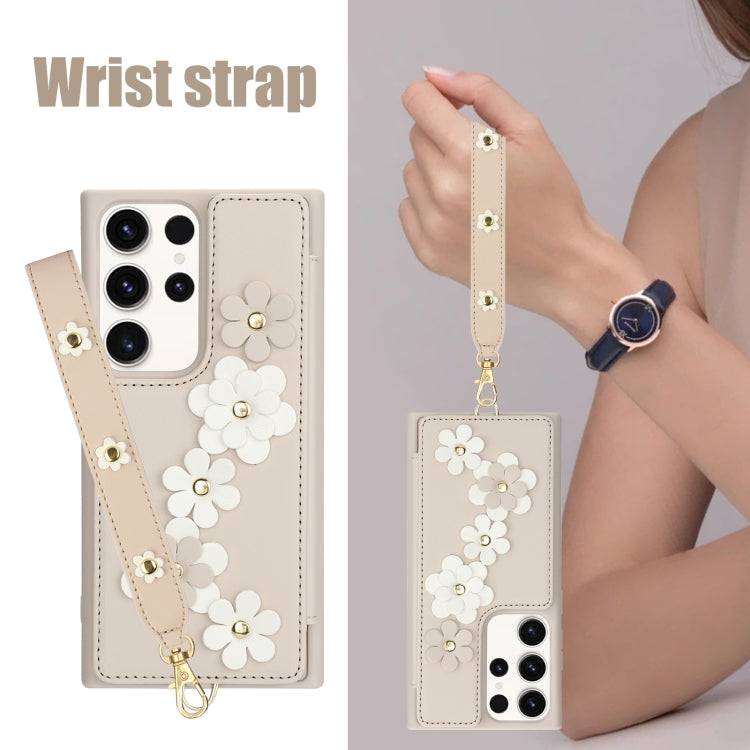 Crossbody-Handyhülle aus Leder mit Blumenmuster, For Samsung Galaxy S22 Ultra 5G, For Samsung Galaxy S22+ 5G