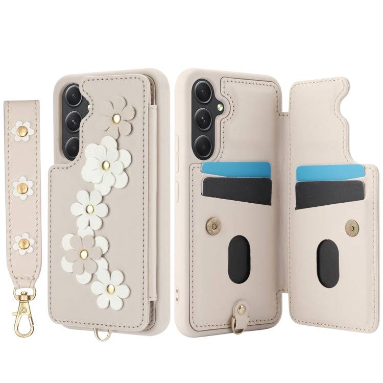 Crossbody-Handyhülle aus Leder mit Blumenmuster, For Samsung Galaxy S24+ 5G, For Samsung Galaxy S23 FE 5G, For Samsung Galaxy S23 Ultra 5G, For Samsung Galaxy S23+ 5G
