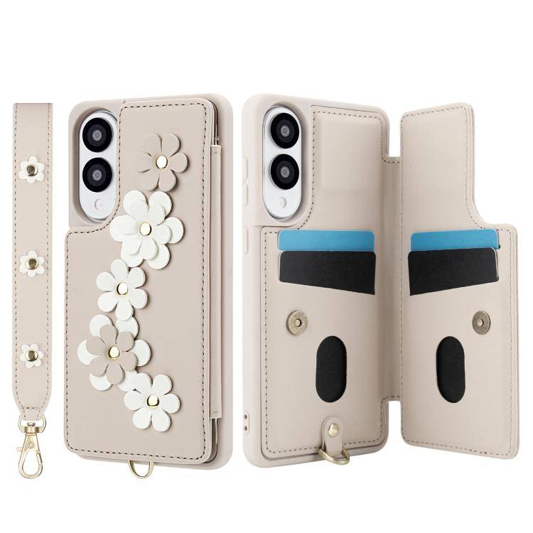 Crossbody-Handyhülle aus Leder mit Blumenmuster, For Samsung Galaxy S25 Edge 5G, For Samsung Galaxy S25+ 5G, For Samsung Galaxy S25 Ultra 5G, For Samsung Galaxy S24 Ultra 5G