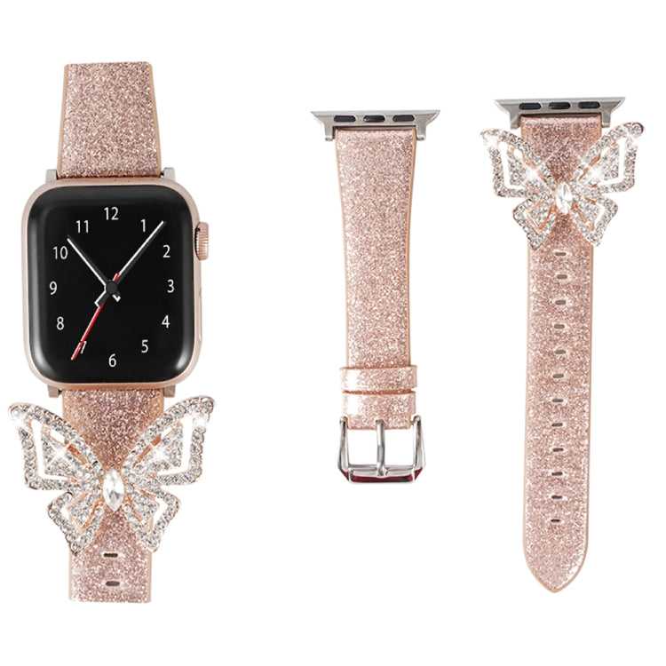 Glitzer Strass Armband Schleife für Apple Watch 5 & 4 44mm / 8 & 7 41mm / SE 2 & 6 & SE & 5 & 4 40mm / 3 & 2 & 1 38+42mm