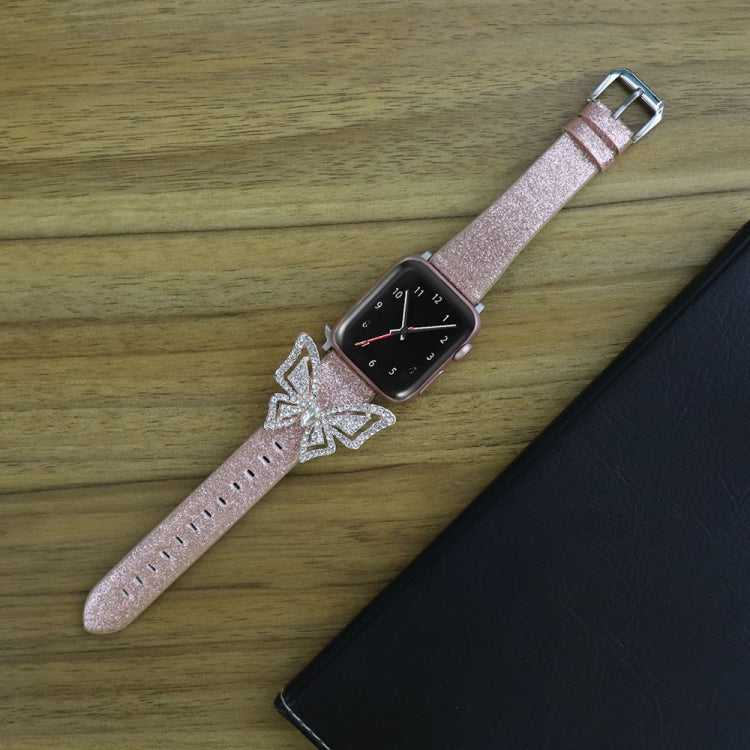 Glitzer Strass Armband Schleife für Apple Watch 5 & 4 44mm / 8 & 7 41mm / SE 2 & 6 & SE & 5 & 4 40mm / 3 & 2 & 1 38+42mm