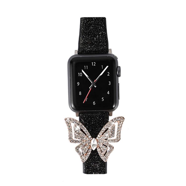 Glitzer Strass Armband Schleife für Apple Watch 5 & 4 44mm / 8 & 7 41mm / SE 2 & 6 & SE & 5 & 4 40mm / 3 & 2 & 1 38+42mm