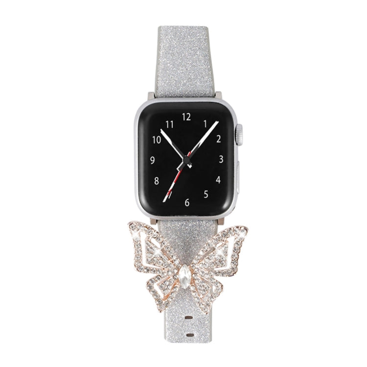 Glitzer Strass Armband Schleife für Apple Watch 5 & 4 44mm / 8 & 7 41mm / SE 2 & 6 & SE & 5 & 4 40mm / 3 & 2 & 1 38+42mm