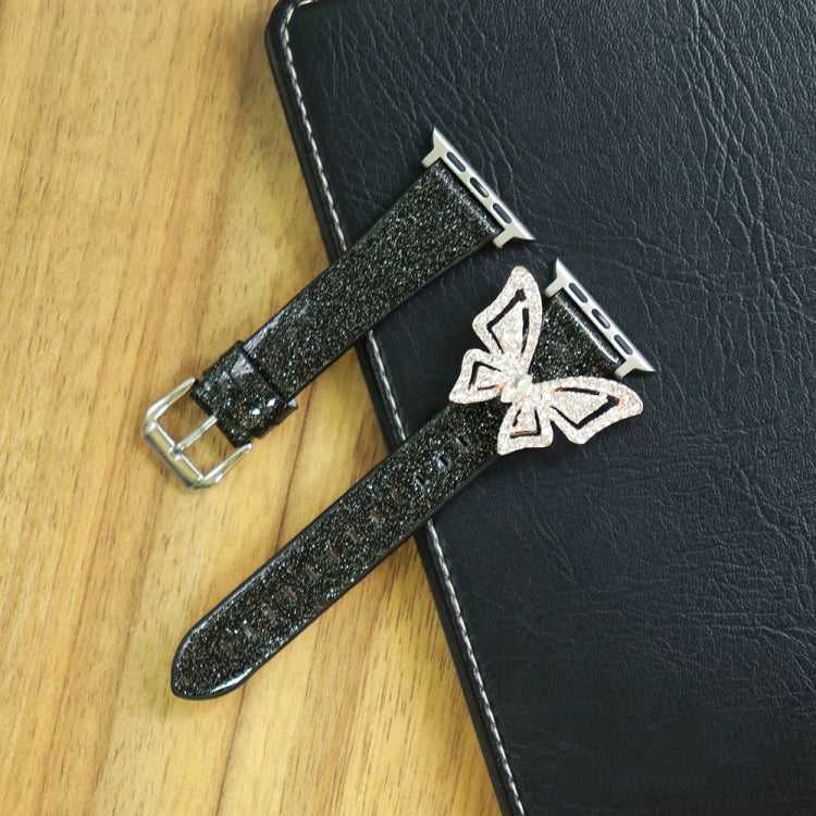Glitzer Strass Armband Schleife für Apple Watch 5 & 4 44mm / 8 & 7 41mm / SE 2 & 6 & SE & 5 & 4 40mm / 3 & 2 & 1 38+42mm