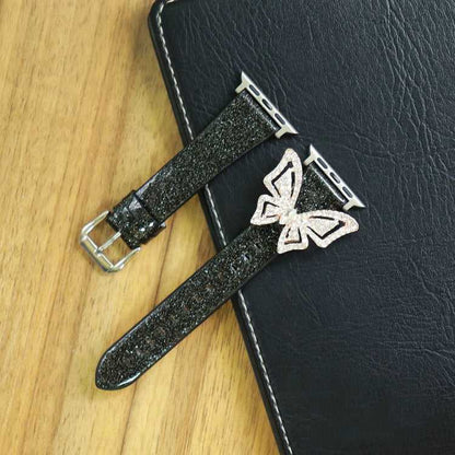 Glitzer Strass Armband Schleife für Apple Watch 5 & 4 44mm / 8 & 7 41mm / SE 2 & 6 & SE & 5 & 4 40mm / 3 & 2 & 1 38+42mm