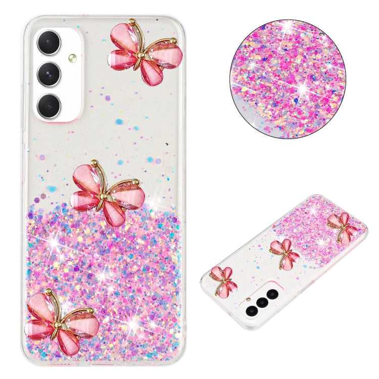 Leuchtende Sternenhimmel Glitzer Schmetterling TPU Handyhülle, For Samsung Galaxy A15 5G, For Samsung Galaxy A55 5G, For Samsung Galaxy A35 5G, For Samsung Galaxy A05, For Samsung Galaxy A05s, For Samsung Galaxy A25 5G, For Samsung Galaxy A34 5G