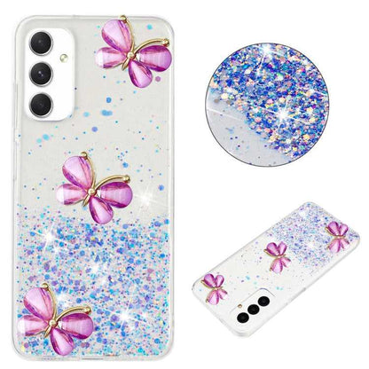 Leuchtende Sternenhimmel Glitzer Schmetterling TPU Handyhülle, For Samsung Galaxy A15 5G, For Samsung Galaxy A55 5G, For Samsung Galaxy A35 5G, For Samsung Galaxy A05, For Samsung Galaxy A05s, For Samsung Galaxy A25 5G, For Samsung Galaxy A34 5G