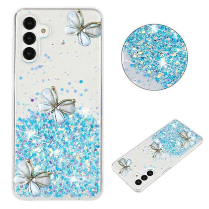 Leuchtende Sternenhimmel Glitzer Schmetterling TPU Handyhülle, For Samsung Galaxy A15 5G, For Samsung Galaxy A55 5G, For Samsung Galaxy A35 5G, For Samsung Galaxy A05, For Samsung Galaxy A05s, For Samsung Galaxy A25 5G, For Samsung Galaxy A34 5G
