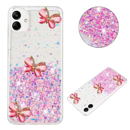 Leuchtende Sternenhimmel Glitzer Schmetterling TPU Handyhülle, For Samsung Galaxy A15 5G, For Samsung Galaxy A55 5G, For Samsung Galaxy A35 5G, For Samsung Galaxy A05, For Samsung Galaxy A05s, For Samsung Galaxy A25 5G, For Samsung Galaxy A34 5G