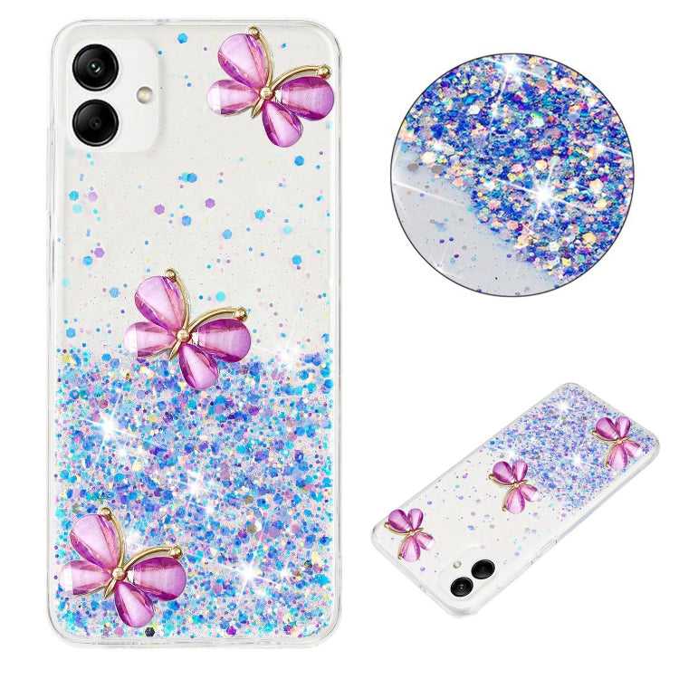 Leuchtende Sternenhimmel Glitzer Schmetterling TPU Handyhülle, For Samsung Galaxy A15 5G, For Samsung Galaxy A55 5G, For Samsung Galaxy A35 5G, For Samsung Galaxy A05, For Samsung Galaxy A05s, For Samsung Galaxy A25 5G, For Samsung Galaxy A34 5G