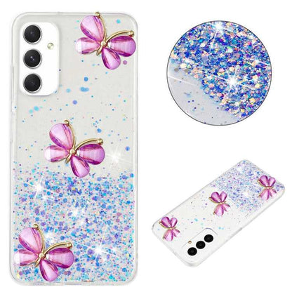 Leuchtende Sternenhimmel Glitzer Schmetterling TPU Handyhülle, For Samsung Galaxy A15 5G, For Samsung Galaxy A55 5G, For Samsung Galaxy A35 5G, For Samsung Galaxy A05, For Samsung Galaxy A05s, For Samsung Galaxy A25 5G, For Samsung Galaxy A34 5G