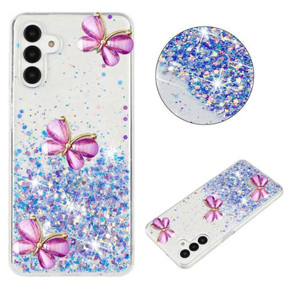 Leuchtende Sternenhimmel Glitzer Schmetterling TPU Handyhülle, For Samsung Galaxy A15 5G, For Samsung Galaxy A55 5G, For Samsung Galaxy A35 5G, For Samsung Galaxy A05, For Samsung Galaxy A05s, For Samsung Galaxy A25 5G, For Samsung Galaxy A34 5G