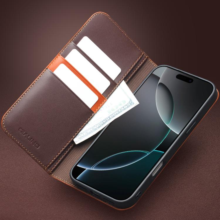 QIALINO Handyhülle aus Echtleder für Apple Serie 17 iPhone