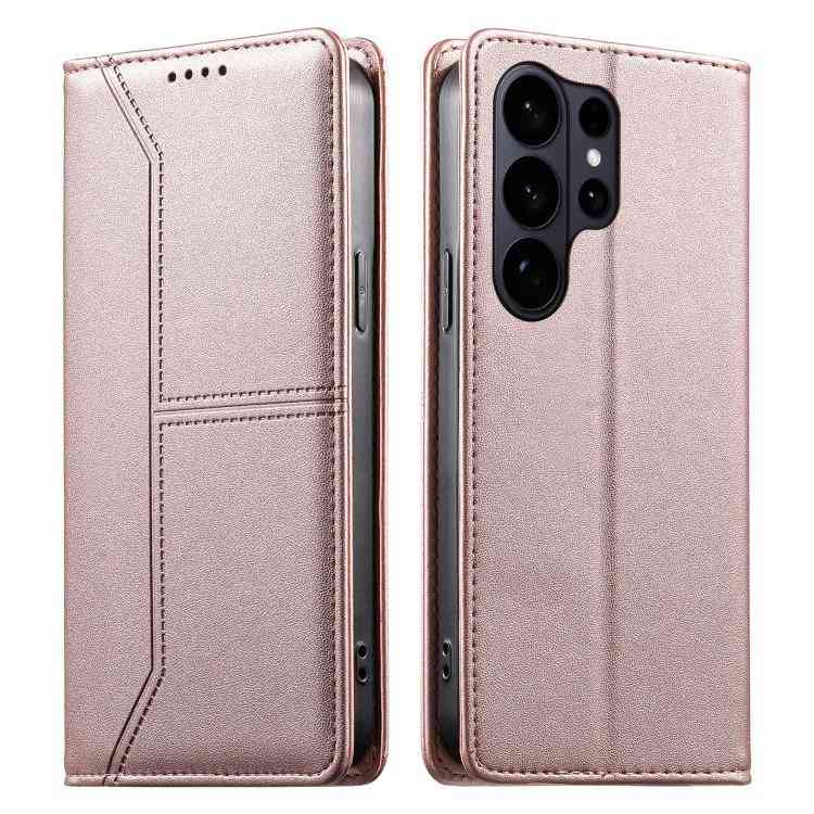 Vegan Leather Phone Case with Stitched Line, Magnetic RFID Protection, and RFID Technology, For Samsung Galaxy S26+ 5G, For Samsung Galaxy S26 Edge 5G, For Samsung Galaxy S26 Ultra 5G, For Samsung Galaxy S26 5G