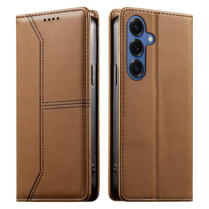 Vegan Leather Phone Case with Stitched Line, Magnetic RFID Protection, and RFID Technology, For Samsung Galaxy S26+ 5G, For Samsung Galaxy S26 Edge 5G, For Samsung Galaxy S26 Ultra 5G, For Samsung Galaxy S26 5G