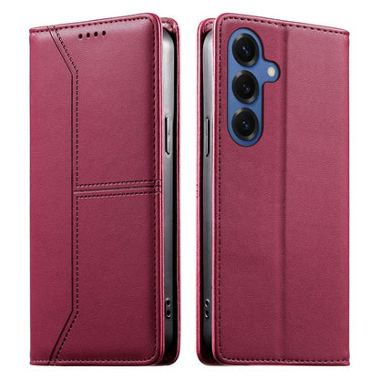 Vegan Leather Phone Case with Stitched Line, Magnetic RFID Protection, and RFID Technology, For Samsung Galaxy S26+ 5G, For Samsung Galaxy S26 Edge 5G, For Samsung Galaxy S26 Ultra 5G, For Samsung Galaxy S26 5G