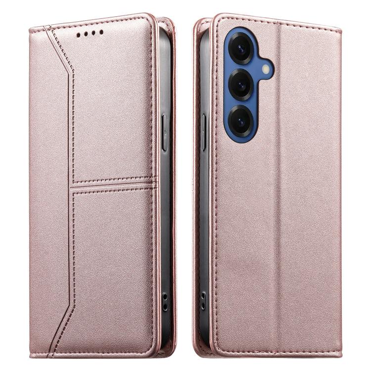 Vegan Leather Phone Case with Stitched Line, Magnetic RFID Protection, and RFID Technology, For Samsung Galaxy S26+ 5G, For Samsung Galaxy S26 Edge 5G, For Samsung Galaxy S26 Ultra 5G, For Samsung Galaxy S26 5G