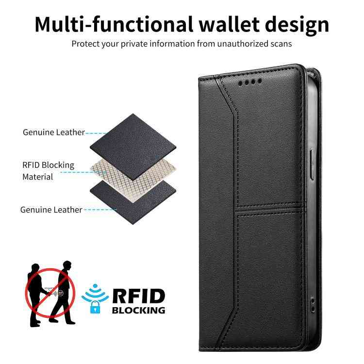 Vegan Leather Phone Case with Stitched Line, Magnetic RFID Protection, and RFID Technology, For Samsung Galaxy S26+ 5G, For Samsung Galaxy S26 Edge 5G, For Samsung Galaxy S26 Ultra 5G, For Samsung Galaxy S26 5G