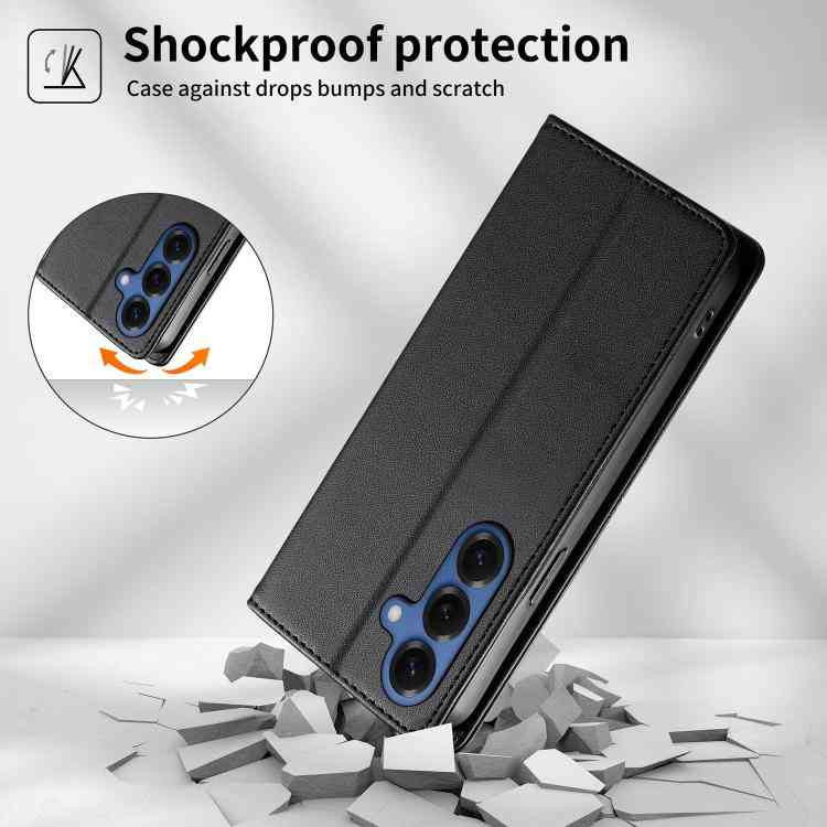 Vegan Leather Phone Case with Stitched Line, Magnetic RFID Protection, and RFID Technology, For Samsung Galaxy S26+ 5G, For Samsung Galaxy S26 Edge 5G, For Samsung Galaxy S26 Ultra 5G, For Samsung Galaxy S26 5G