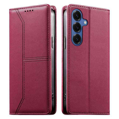 Vegan Leather Phone Case with Stitched Line, Magnetic RFID Protection, and RFID Technology, For Samsung Galaxy S26+ 5G, For Samsung Galaxy S26 Edge 5G, For Samsung Galaxy S26 Ultra 5G, For Samsung Galaxy S26 5G