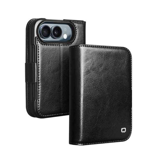 QIALINO Premium Echtleder Handyhülle für iPhone Duo Serie