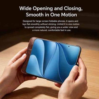QIALINO Echtleder Hülle für Apple iPhone Duo Klapphülle mit Schnalle und Kartenfach