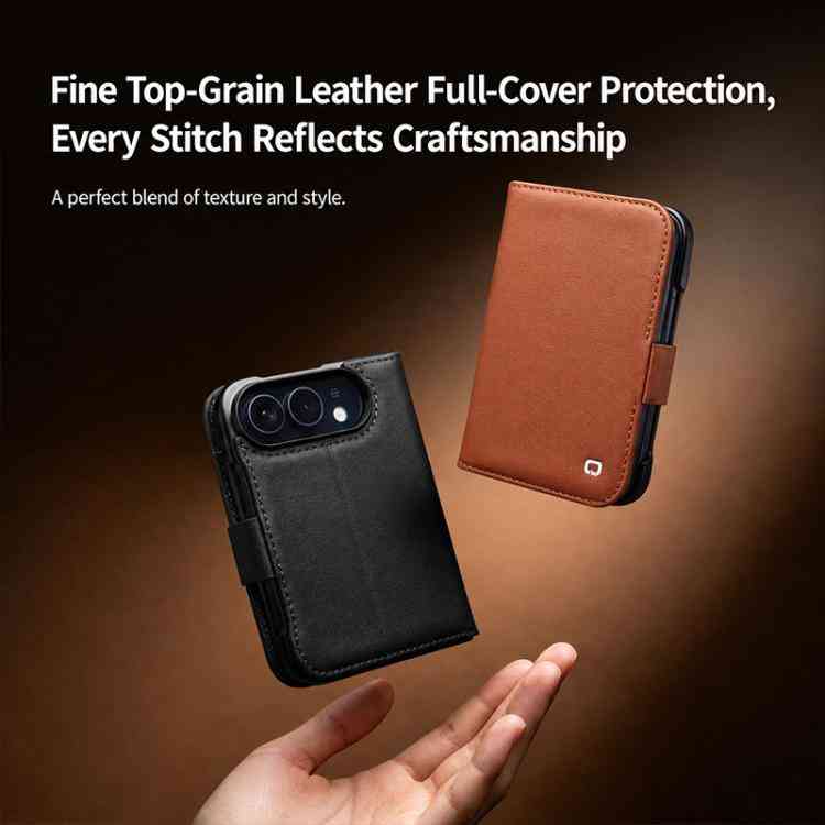 QIALINO Premium Echtleder Handyhülle für iPhone Duo Serie