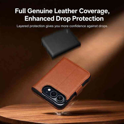 QIALINO Premium Echtleder Handyhülle für iPhone Duo Serie