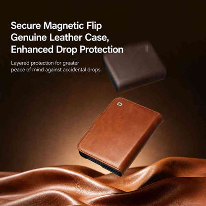 QIALINO Vintage Kalbsleder Handyhülle für iPhone Duo Serie