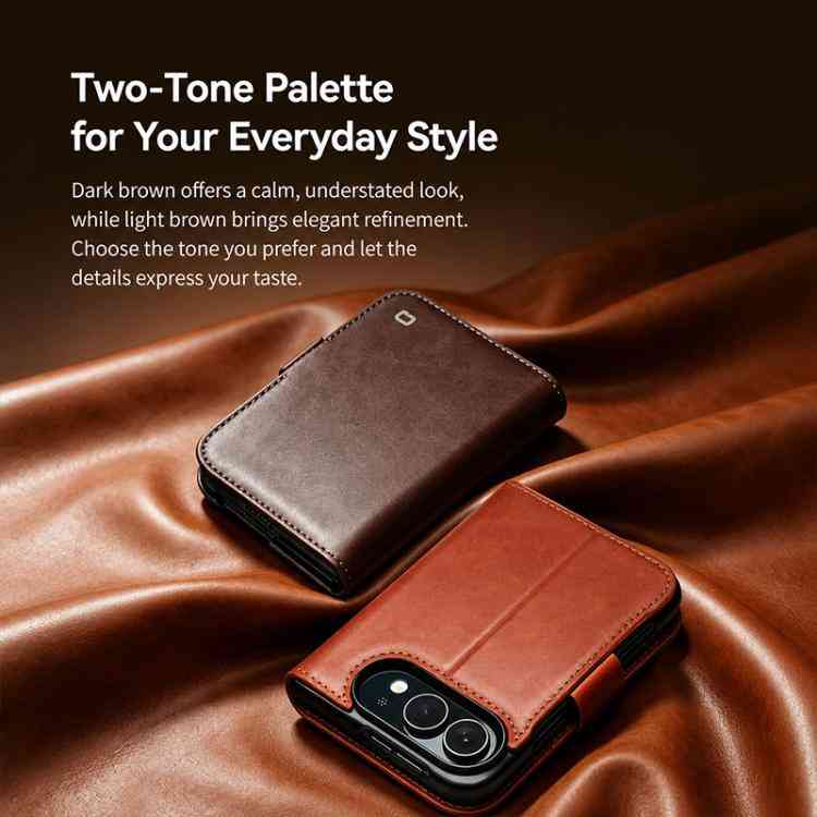 QIALINO Vintage Kalbsleder Handyhülle für iPhone Duo Serie