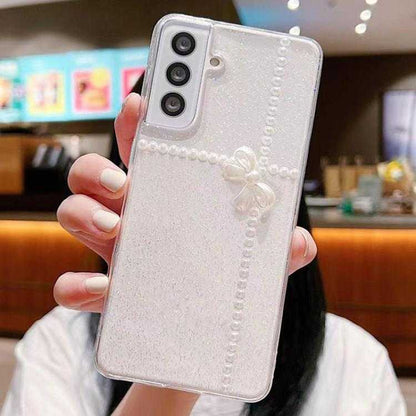 Glitzer Schleife TPU Handyhülle für Samsung Galaxy S25 5G | S25+ 5G | S25 Ultra 5G | S24 FE 5G | S24 Ultra 5G | S24+ 5G