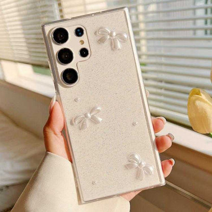 Glitzer Schleife TPU Handyhülle für Samsung Galaxy S25 5G | S25+ 5G | S25 Ultra 5G | S24 FE 5G | S24 Ultra 5G | S24+ 5G