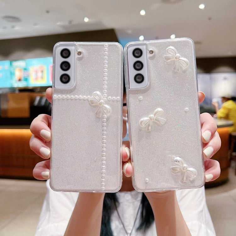 Glitzer Schleife TPU Handyhülle für Samsung Galaxy S25 5G | S25+ 5G | S25 Ultra 5G | S24 FE 5G | S24 Ultra 5G | S24+ 5G