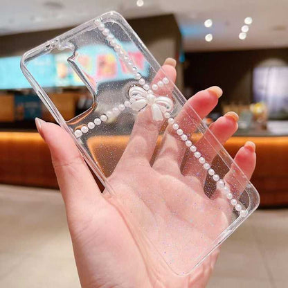 Glitzer Schleife TPU Handyhülle für Samsung Galaxy S25 5G | S25+ 5G | S25 Ultra 5G | S24 FE 5G | S24 Ultra 5G | S24+ 5G