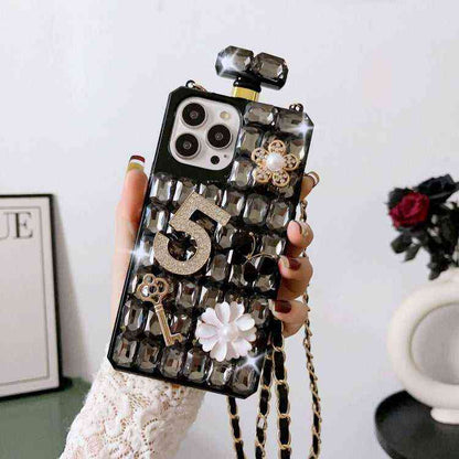 Strass Handyhülle Parfümflaschendesign für iPhone 16 Pro Max | 16 Pro | 16 Plus | 16 | 15 Pro Max | 15 Pro | 15 Plus | 15