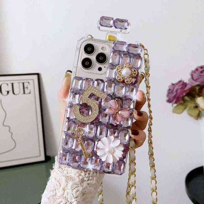 Strass Handyhülle Parfümflaschendesign für iPhone 16 Pro Max | 16 Pro | 16 Plus | 16 | 15 Pro Max | 15 Pro | 15 Plus | 15
