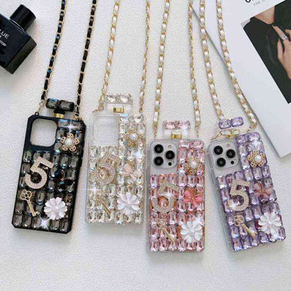Strass Handyhülle Parfümflaschendesign für iPhone 16 Pro Max | 16 Pro | 16 Plus | 16 | 15 Pro Max | 15 Pro | 15 Plus | 15