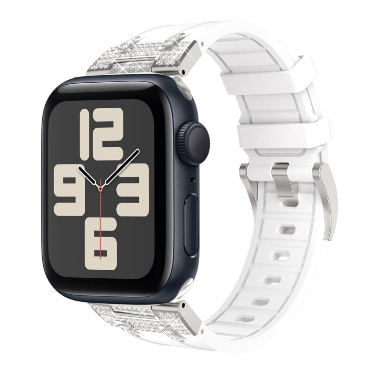 Silicone Rhinestone Band for Apple Watch SE 2023 44mm | Ultra 2 49mm | 9 45mm | Ultra 49mm | 8 45mm