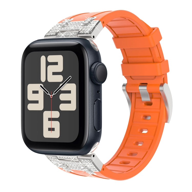 Silicone Rhinestone Band for Apple Watch SE 2023 44mm | Ultra 2 49mm | 9 45mm | Ultra 49mm | 8 45mm