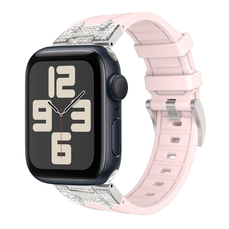 Silicone Rhinestone Band for Apple Watch SE 2023 44mm | Ultra 2 49mm | 9 45mm | Ultra 49mm | 8 45mm