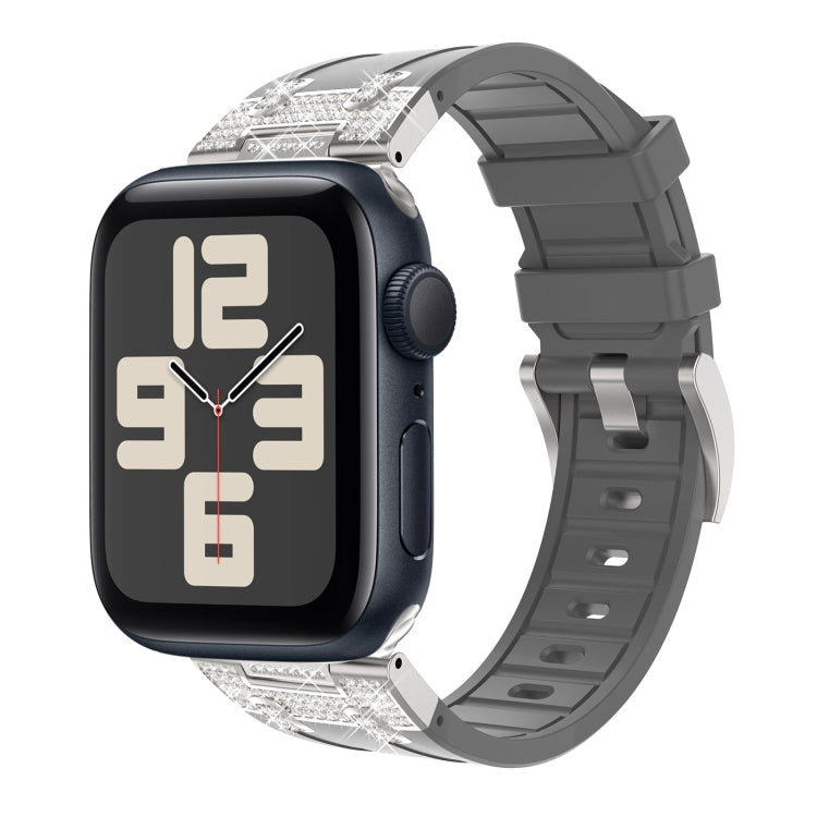 Silicone Rhinestone Band for Apple Watch SE 2023 44mm | Ultra 2 49mm | 9 45mm | Ultra 49mm | 8 45mm