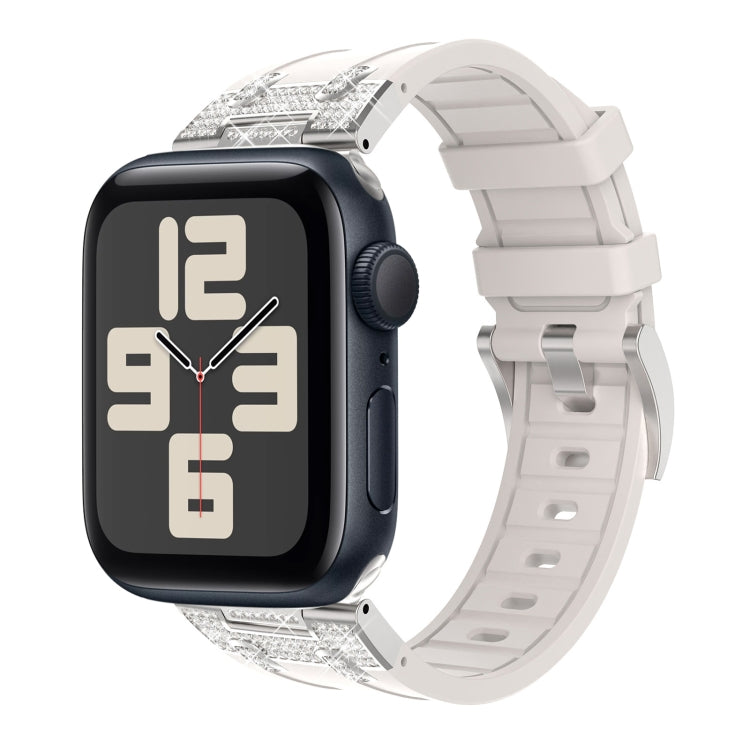 Silicone Rhinestone Band for Apple Watch SE 2023 44mm | Ultra 2 49mm | 9 45mm | Ultra 49mm | 8 45mm