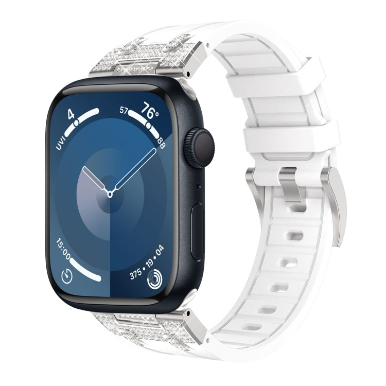 Silicone Rhinestone Band for Apple Watch SE 2023 44mm | Ultra 2 49mm | 9 45mm | Ultra 49mm | 8 45mm